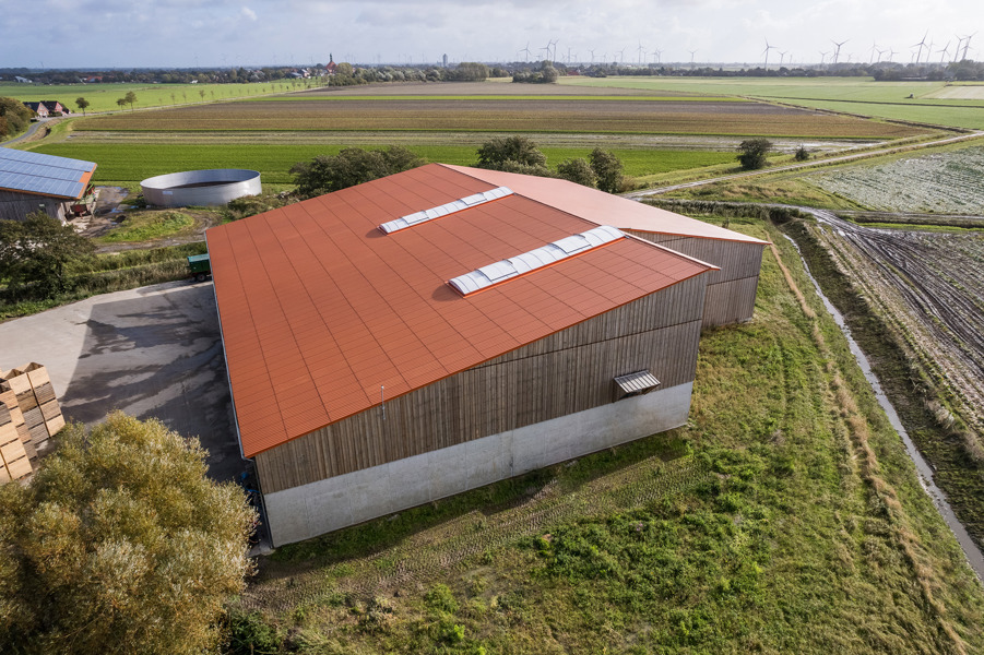 Lagerhalle Dacheindeckung Eternit Wellplatten