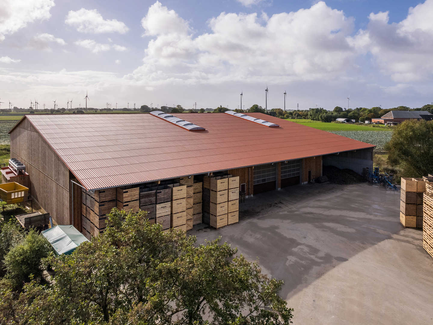 Lagerhalle Dacheindeckung Eternit Wellplatten