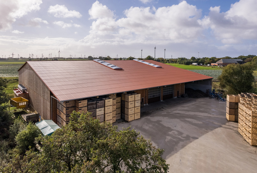 Lagerhalle Dacheindeckung Eternit Wellplatten
