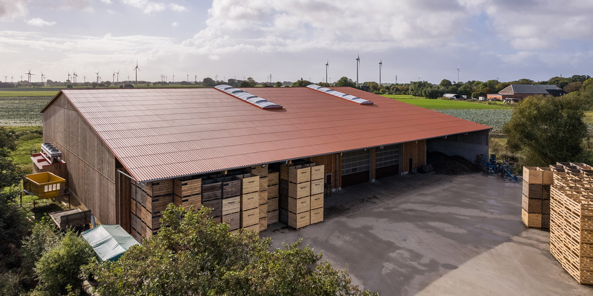 Lagerhalle Dacheindeckung Eternit Wellplatten
