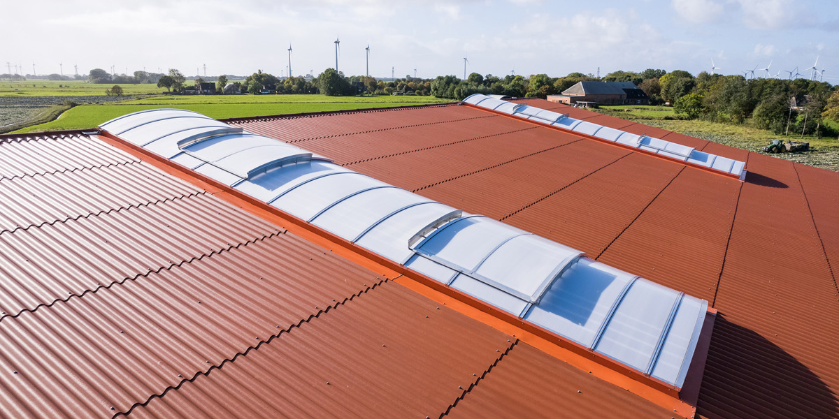Lagerhalle Dacheindeckung Eternit Wellplatten