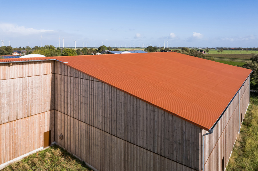 Lagerhalle Dacheindeckung Eternit Wellplatten