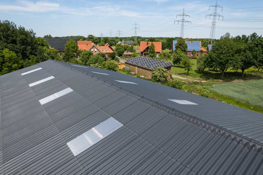 Lagerhalle Eternit Wellplatten